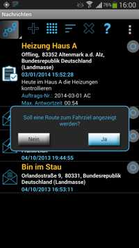 Messenger für Auftrag und Nachrichten an Personal