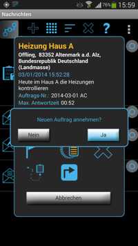 Messenger für Auftrag und Nachrichten an Mitarbeiter